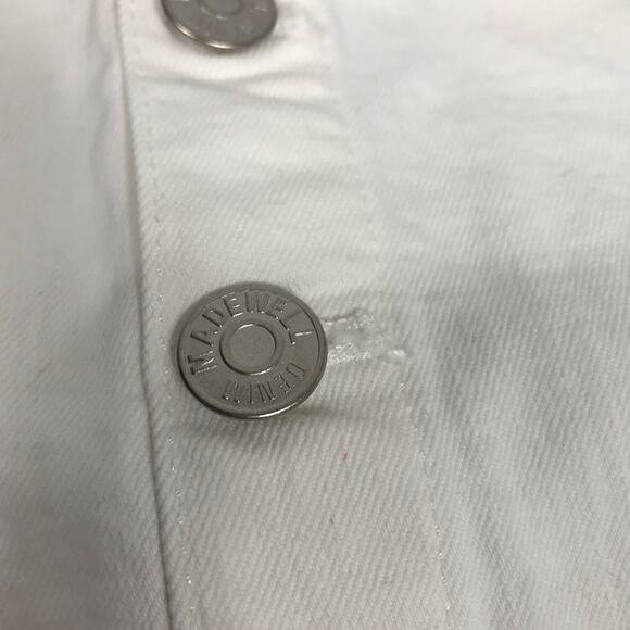 Madewell Stretch Denim A-Line Mini Skirt in Tile White: Button-Front Edition - Picture 5 of 9